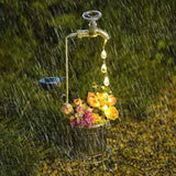 Qfdian  Sprinkler Water Kettle Faucet Water Droplet Flower Pot Lamp Solar Powered Lawn Lamp Courtyard Outdoor Waterproof Garden