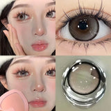 Qfdian 1Pair Colour Contacts Lenses Myopia Pink Rose Eye Lenses Beauty Pupil Blue Eyes Brown Lenses Makeup