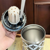 Qfdian  560ML Double Drinking Thermos Water Bottle Stainless Steel Heat and Cold Vacuum Thermal Coffee Cups Mugs Portable Car Straw Cup
