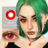 Qfdian Halloween Contact Lenses White Cat Eye Cosplay Contact Lenses Crazy Eye Contacts Whiteout Lens for Cosplay Anime Accessorie