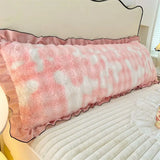 Qfdian  Thickened rabbit plush warm long pillowcase autumn and winter extended envelope pillowcase, no pillow core
