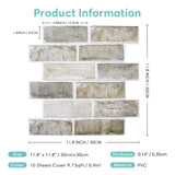 Qfdian  10pcs 3D Wall Sticker Self-adhesive Faux Brick Wall Panel Peel and Stick Kitchen Tile Backsplash Bathroom Wall Tile Sticker