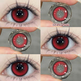 Qfdian  2pcs/pair Cyber Series Halloween Colored Contact Lenses for Makeup Eyes Big Pupils Red Contact Lenses Brown Lens Myopia