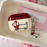 Qfdian  Cartoon cute red scarf line dog soft silicone wireless bluetooth earphone protection case for airpdos 2 3 4 pro 2 headset cover