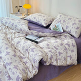 Qfdian  Retro Style Duvet Cover Set New Butterfly Bed Sheet Four Piece Set High Beauty Quilt Sheet Bed Sheet Bedding Set