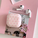 Qfdian  Cute Pink Star Soft Silicone Earphone Case For Apple AirPods 1 2 3 4 Pro Pro 2 Shockproof Protection Cover Coque With Pendant