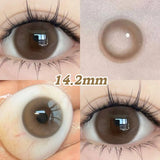 Qfdian  1 Pair Pink Brown Colored Contact Lenses Natural Pupil Lenses Big Eye Cute Makeup Lenses Purple Lenses Korean Style Lens