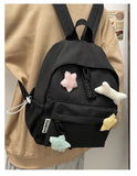 Qfdian Women Students Simple All Match Kawaii Backpack Sweet Cute Star Bone Schoolbags Casual Y2k Aesthetic Fashion Preppy Backpacks