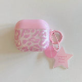 Qfdian  Sweet and cool pink leopard print star suitable for airpods4 protective case, new airpodspro2 apple second generation