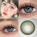 Qfdian  2pcs 10 Tone Natural Pupil Eye lens Color Contact Lenses for Eyes Beauty Natural Eyes Brown Contact Lens Gray Lens