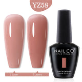 Qfdian  15ml UV Gel Nail Polish Semi Permanent Gel Varnish Enamel Brown Nail Gel Design Red Nails Art Nude Color Glitter Manicure