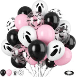 Qfdian  20Pcs Pink Halloween Balloons Ghost Balloon Black Latex Balloons Bat Confetti Ballon for Birthday Halloween Party Decorations