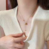 Qfdian  Minimalist Clavicle Chain Necklace for Women High End Luxury Cool INS Style Niche Design Dainty Chain Jewelry Birthday Gift