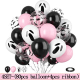 Qfdian  20Pcs Pink Halloween Balloons Ghost Balloon Black Latex Balloons Bat Confetti Ballon for Birthday Halloween Party Decorations