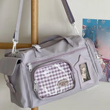 Qfdian Trendy All Match Transparent Ita Bags Women Casual Travel Underarm Bag Sweet Y2k Aesthetic Shoulder Handbags Streetwear Japanese