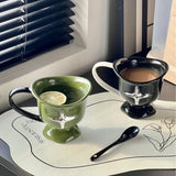 Qfdian  Minimalist Four Star Mug Cup Multi Functional Breakfast Oat Cup Desktop Ceramic Decorations Coffee Shop Dessert Container