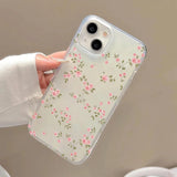 Qfdian Aesthetic Cute Flower Phone Case For iPhone 14 15 Pro 13 12 16 11 Pro Max Plus 12 Mini Slim Silky Skin Matte Flower Back Cover