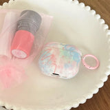 Qfdian  INS Colorful Graffiti Splash-ink Line Case Cover for AirPods 1 2 3 4 Air Pods Pro 2 Wireless Earphone Protective Cases Keyring