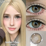 Qfdian  Contact Lenses Beauty Eyes Color Lenses Makeup Natural Black Lens Cosmetics Gray Eye Lenses Makeup Green Beauty Colorcon