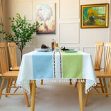Qfdian  ‌Nordic Tablecloth Waterproof and Easy To Clean Rectangular Household Dining Table Cloth Simple Dustproof and Wear-resistant