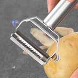 Qfdian Multifunctional Kitchen Peeler Vegetable Fruit Peeler Stainless Steel Durable Potato Slicer Household Shredder Carrot Peeler