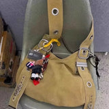 Qfdian  Vintage Punk Grunge Y2k Aesthetic Underarm Bag Korean High-capacity Fashion Casual Crossbody Bags Streetwear Shoulder Handbags