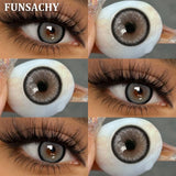 Qfdian  1 Pair Natural Color Contact Lenses for Eyes Brown Lenses Colorcon Korean Lens Yearly Beautiful Grey Eyes Big Black Len