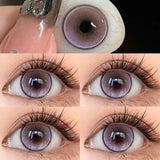 Qfdian Colored Contact 2Pcs 2024Year New  Lenses with Myopia Degree Grade 0.00- 8.00 Blue Green Beauty Pupilentes Soft Lens KSSEYE