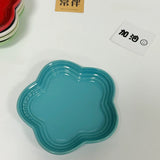 Qfdian Plum Blossom Small Plate 5.5Inches 14cm Rainbow Sauce Plate Flower Shaped Pet Gradual Spike Bone Plate Tableware Ceramic Dishs