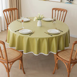 Qfdian  Solid Color Circular Tablecloth Waterproof Oil Proof Dustproof Dining Table Decoration Hotel Restaurant Tablecloth Cover Cloth