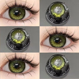 Qfdian 1 Pair Korean Colored Contact Lenses with Prescription Myopia Blue Green Eye Lenses High Quality Fashion Beauty Pupils