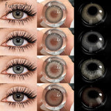 Qfdian  1pair Gray Pupils for Eyes Color Contact Lenses for Eyes Colored Eye Lenses Natural Brown Lenses Cosmetic Eye Contacts