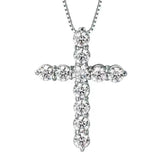 Zirconia Cross Crystal Pendant Necklace Silver Color Box Chain Female Choker Necklaces Fashion Jewelry Gifts For Women Girls