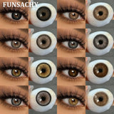 Qfdian  1 Pair Natural Color Contact Lenses for Eyes Brown Lenses Colorcon Korean Lens Yearly Beautiful Grey Eyes Big Black Len