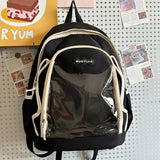 Qfdian Japanese Ins Transparent Ita Bags Kawaii Women Y2k Aesthetic Sweet Mini Backpacks Fashion All Match Cute Girls Schoolbags Trendy