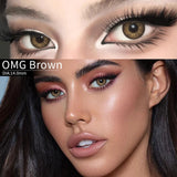 Qfdian  1Pair Fashion Big Lenses Colored Contact Lenses for Eyes Beauty Blue Eyes Lenses Natural Green Pupils Brown Grey Lens