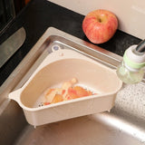 Qfdian Kitchen Triangular Sink Strainer Drain Fruit Vegetable Drainer Sponge Rack Storage Tool Basket Suction Cup Sink Filter Rack Tool