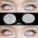 Qfdian  Cosplay Blind Black Lenses Anime White Eye Color Lens Halloween Vampire Lenses Cosmetic Colorful Multicontacts Red Lens