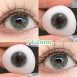 Qfdian  2pc New！Natural Blue Cosmetic Eye Lenses Brown Colored Contact Lenses Beauty Pink Lens Black Big Eye Lens violet Lens