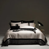 Qfdian Lyocell Bamboo Fiber Soft Silky Cool Feeling Solid Color 4Pcs Bedding Set Duvet Cover Set Bed Sheet/Fitted Sheet Pillowcases