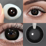 Qfdian 0~-6.00）Natural Colored Contact Lenses with Prescription Myopia Lenses with Degree Brown Lenses Gray Pupils Fast Shipping