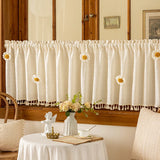 Qfdian  Japanese Style Sheer Curtains for Kitchen Balcony Door Cabinet Half Curtain Tulle Drapes Custom