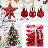 Qfdian  30pcs Christmas Balls Ornaments Set Christmas Tree Hanging Pendant Star Topper Xmas Bauble Ball Noel Navidad New Year Decoration