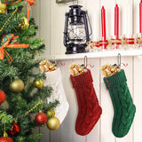 Qfdian  Red Green Christmas Stockings Large Size Knitted Xmas Stocking Christmas Party Decoration New Year Fireplace Hanging Stockings
