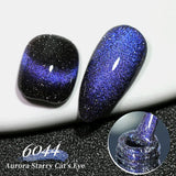Qfdian  Transparent 10ml Cat Eye Gel Colorful Sparking Aurora Nail Ppolish Semi Permanent Magnetic Gel For Nails Art Gel Varnish
