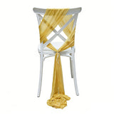 Qfdian  10pcs 20x275cm Rust Red Chiffon Chair Sashes Soft Chair Decor for Wedding Party Ceremony Church with Chair Luxury Decoration