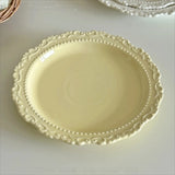 Qfdian  French Relief Ceramic Plate Vintage Ceramic Dishes High-end Dining Dishes Dessert Western Cuisine Plate Serving Plates Tableware