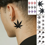 Qfdian  4pcs Waterproof Temporary Tattoo Sticker Leaf Rose Snake Fake Tatto Flash Tatoo Finger behind ear Tato for Girl Women Men