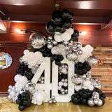 Qfdian  Black Silver Balloons Arch Garland Kit Graduation Decor New Year Ballon Garland Kid Birthday Party Baby Shower Decoration Globos
