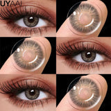 Qfdian  Contact Lenses NEW Color Contact Beauty Eye Color Lenses Colorcon Water Light Brown Eye Lenses Gray Natural Contact Lenses